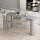 Stone Bar Dining Table Modern Bar Table with Double Pedestal Base for Kitchen Dining Room Grey Without Chairs Clearhalo 'Bar Furniture' 'Bar Tables' 'bar_tables' 'furn' 'furn_bar_tables' 'Furniture' 'furniture_bar_tables' 'Kitchen & Dining Furniture' 4960857