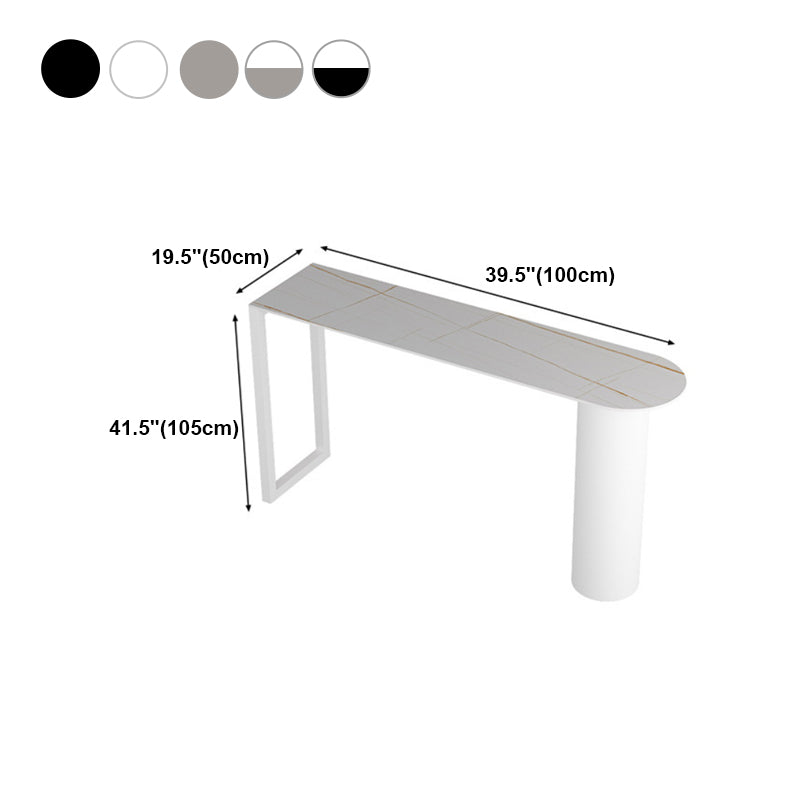 Stone Bar Dining Table Modern Bar Table with Double Pedestal Base for Kitchen Dining Room Clearhalo 'Bar Furniture' 'Bar Tables' 'bar_tables' 'furn' 'furn_bar_tables' 'Furniture' 'furniture_bar_tables' 'Kitchen & Dining Furniture' 4960859