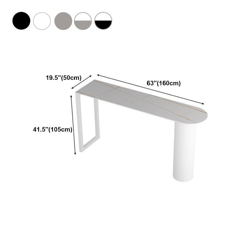 Stone Bar Dining Table Modern Bar Table with Double Pedestal Base for Kitchen Dining Room Clearhalo 'Bar Furniture' 'Bar Tables' 'bar_tables' 'furn' 'furn_bar_tables' 'Furniture' 'furniture_bar_tables' 'Kitchen & Dining Furniture' 4960862