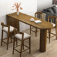 Pine Wood Bar Dining Table Modern Bar Table with Double Pedestal for Dining Room 63"L x 17.7"W x 41.3"H Without Chairs Clearhalo 'Bar Furniture' 'Bar Tables' 'bar_tables' 'furn' 'furn_bar_tables' 'Furniture' 'furniture_bar_tables' 'Kitchen & Dining Furniture' 4960867