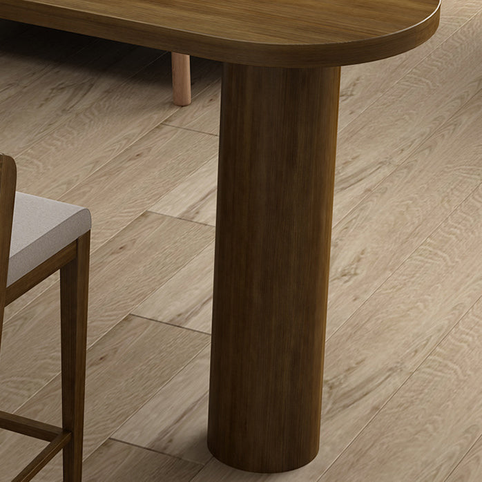 Pine Wood Bar Dining Table Modern Bar Table with Double Pedestal for Dining Room Clearhalo 'Bar Furniture' 'Bar Tables' 'bar_tables' 'furn' 'furn_bar_tables' 'Furniture' 'furniture_bar_tables' 'Kitchen & Dining Furniture' 4960870