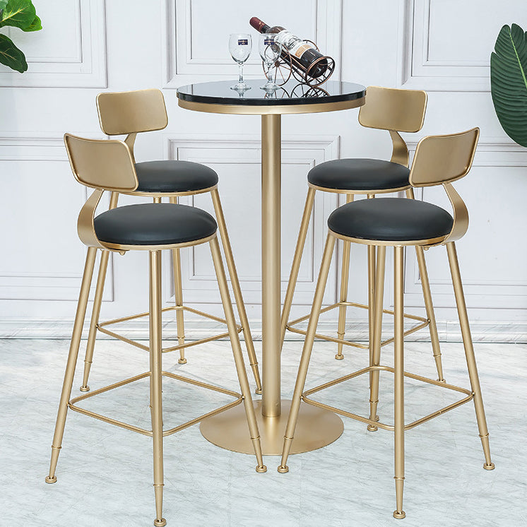 Stone Bar Dining Table Glam Round /Square Bar Table with Pedestal for Dining Room Clearhalo 'Bar Furniture' 'Bar Tables' 'bar_tables' 'furn' 'furn_bar_tables' 'Furniture' 'furniture_bar_tables' 'Kitchen & Dining Furniture' 4960880