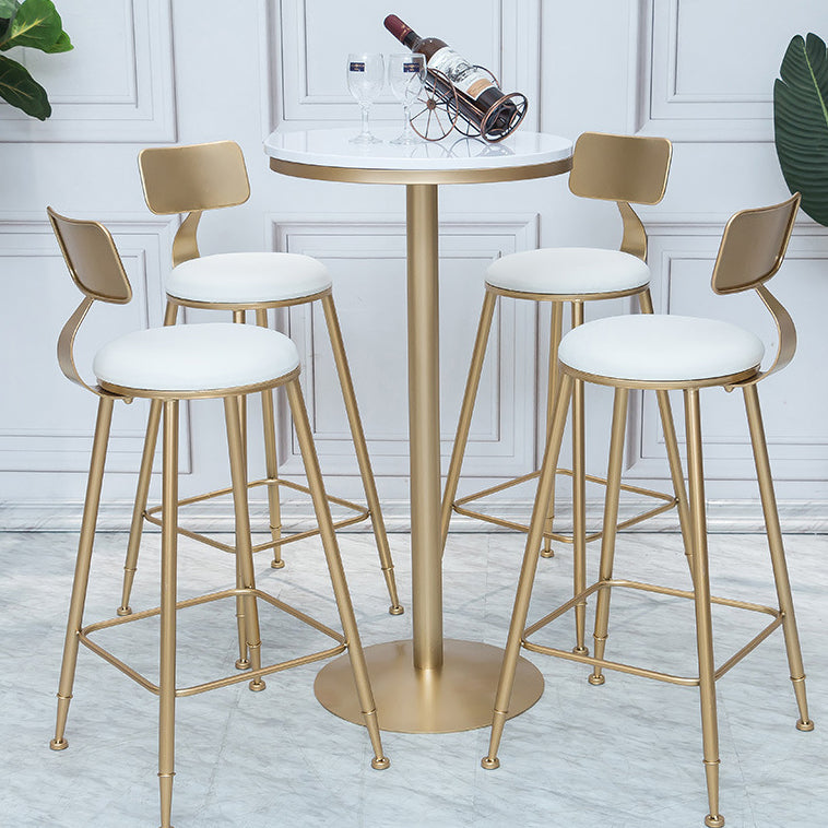Stone Bar Dining Table Glam Round /Square Bar Table with Pedestal for Dining Room Clearhalo 'Bar Furniture' 'Bar Tables' 'bar_tables' 'furn' 'furn_bar_tables' 'Furniture' 'furniture_bar_tables' 'Kitchen & Dining Furniture' 4960882