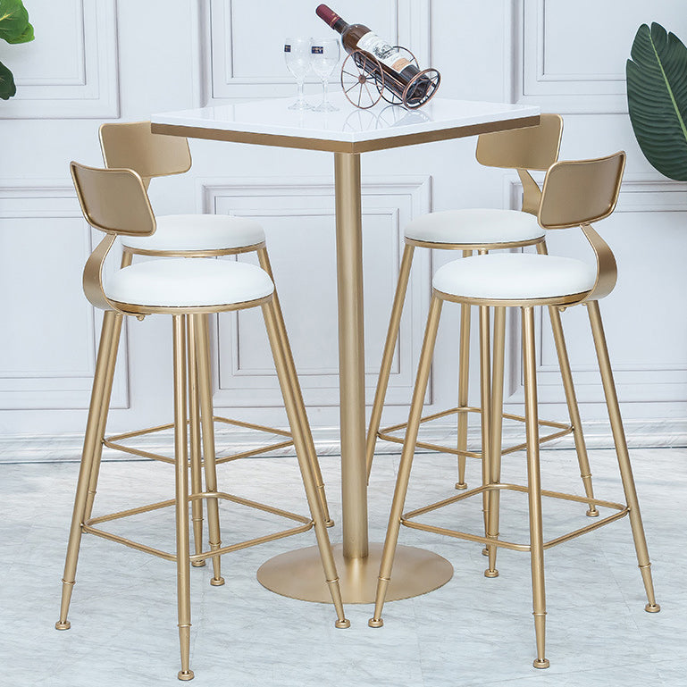 Stone Bar Dining Table Glam Round /Square Bar Table with Pedestal for Dining Room Clearhalo 'Bar Furniture' 'Bar Tables' 'bar_tables' 'furn' 'furn_bar_tables' 'Furniture' 'furniture_bar_tables' 'Kitchen & Dining Furniture' 4960883
