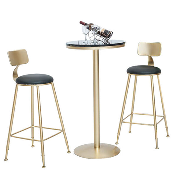 Stone Bar Dining Table Glam Round /Square Bar Table with Pedestal for Dining Room Clearhalo 'Bar Furniture' 'Bar Tables' 'bar_tables' 'furn' 'furn_bar_tables' 'Furniture' 'furniture_bar_tables' 'Kitchen & Dining Furniture' 4960888