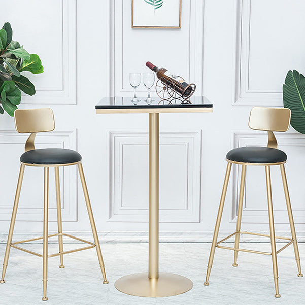 Stone Bar Dining Table Glam Round /Square Bar Table with Pedestal for Dining Room Clearhalo 'Bar Furniture' 'Bar Tables' 'bar_tables' 'furn' 'furn_bar_tables' 'Furniture' 'furniture_bar_tables' 'Kitchen & Dining Furniture' 4960890