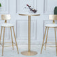 Stone Bar Dining Table Glam Round /Square Bar Table with Pedestal for Dining Room Clearhalo 'Bar Furniture' 'Bar Tables' 'bar_tables' 'furn' 'furn_bar_tables' 'Furniture' 'furniture_bar_tables' 'Kitchen & Dining Furniture' 4960891