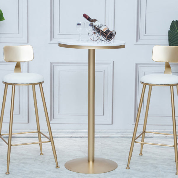 Stone Bar Dining Table Glam Round /Square Bar Table with Pedestal for Dining Room Clearhalo 'Bar Furniture' 'Bar Tables' 'bar_tables' 'furn' 'furn_bar_tables' 'Furniture' 'furniture_bar_tables' 'Kitchen & Dining Furniture' 4960891
