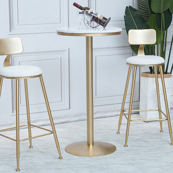 Stone Bar Dining Table Glam Round /Square Bar Table with Pedestal for Dining Room Clearhalo 'Bar Furniture' 'Bar Tables' 'bar_tables' 'furn' 'furn_bar_tables' 'Furniture' 'furniture_bar_tables' 'Kitchen & Dining Furniture' 4960892
