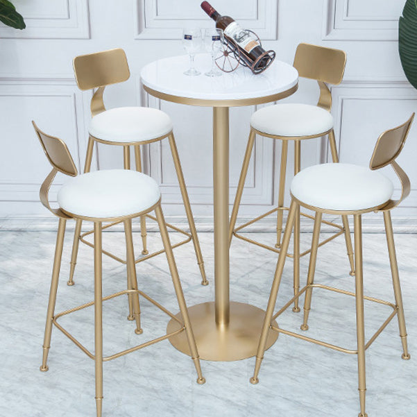 Stone Bar Dining Table Glam Round /Square Bar Table with Pedestal for Dining Room Clearhalo 'Bar Furniture' 'Bar Tables' 'bar_tables' 'furn' 'furn_bar_tables' 'Furniture' 'furniture_bar_tables' 'Kitchen & Dining Furniture' 4960893