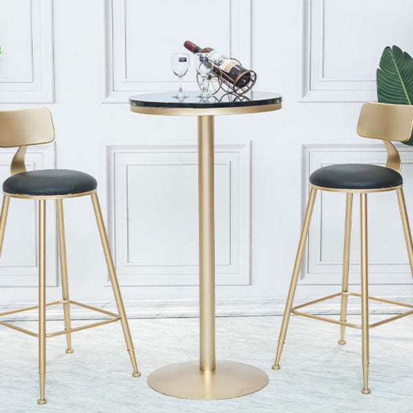Stone Bar Dining Table Glam Round /Square Bar Table with Pedestal for Dining Room Clearhalo 'Bar Furniture' 'Bar Tables' 'bar_tables' 'furn' 'furn_bar_tables' 'Furniture' 'furniture_bar_tables' 'Kitchen & Dining Furniture' 4960895