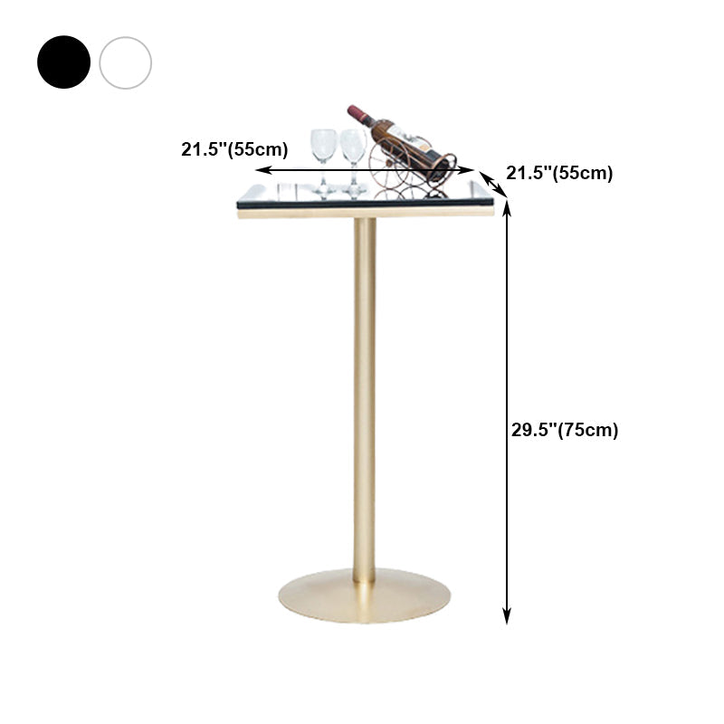 Stone Bar Dining Table Glam Round /Square Bar Table with Pedestal for Dining Room Clearhalo 'Bar Furniture' 'Bar Tables' 'bar_tables' 'furn' 'furn_bar_tables' 'Furniture' 'furniture_bar_tables' 'Kitchen & Dining Furniture' 4960897