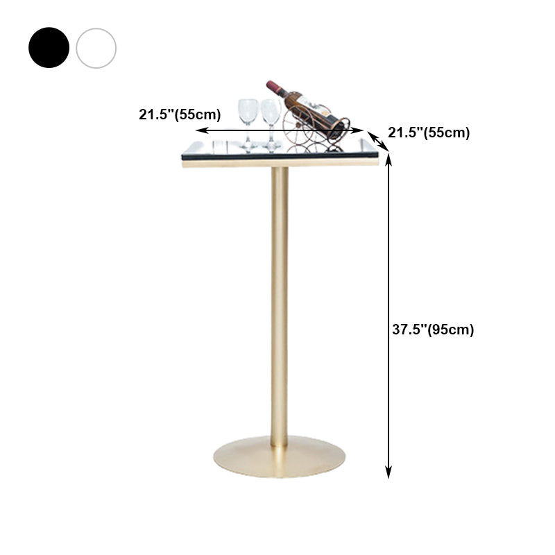 Stone Bar Dining Table Glam Round /Square Bar Table with Pedestal for Dining Room Clearhalo 'Bar Furniture' 'Bar Tables' 'bar_tables' 'furn' 'furn_bar_tables' 'Furniture' 'furniture_bar_tables' 'Kitchen & Dining Furniture' 4960899
