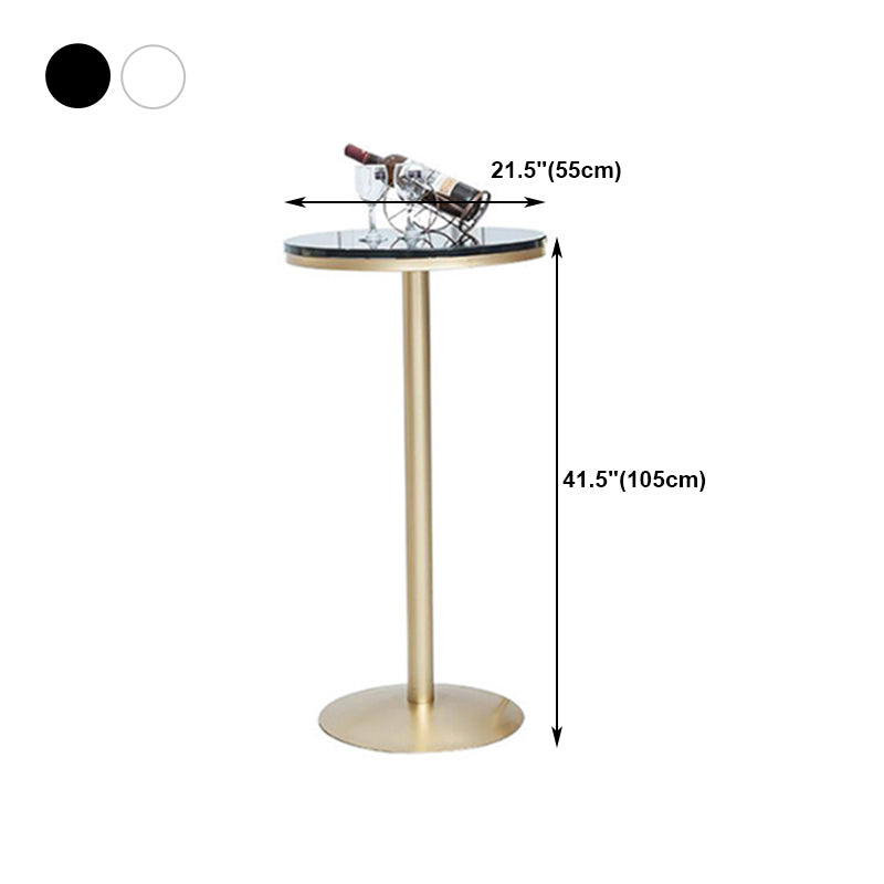 Stone Bar Dining Table Glam Round /Square Bar Table with Pedestal for Dining Room Clearhalo 'Bar Furniture' 'Bar Tables' 'bar_tables' 'furn' 'furn_bar_tables' 'Furniture' 'furniture_bar_tables' 'Kitchen & Dining Furniture' 4960900