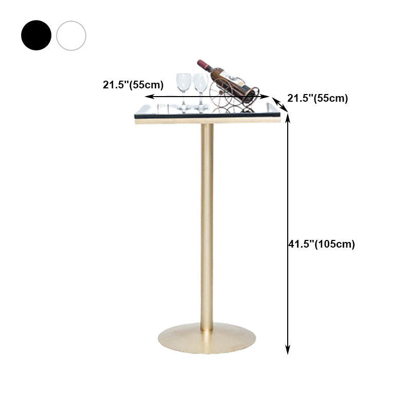Stone Bar Dining Table Glam Round /Square Bar Table with Pedestal for Dining Room Clearhalo 'Bar Furniture' 'Bar Tables' 'bar_tables' 'furn' 'furn_bar_tables' 'Furniture' 'furniture_bar_tables' 'Kitchen & Dining Furniture' 4960901