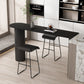 Stone Bar Dining Table Modern Bar Table with Double Pedestal Base for Dining Room Kitchen Black Without Chairs Clearhalo 'Bar Furniture' 'Bar Tables' 'bar_tables' 'furn' 'furn_bar_tables' 'Furniture' 'furniture_bar_tables' 'Kitchen & Dining Furniture' 4960904