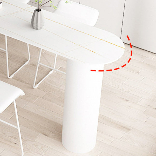 Stone Bar Dining Table Modern Bar Table with Double Pedestal Base for Dining Room Kitchen Clearhalo 'Bar Furniture' 'Bar Tables' 'bar_tables' 'furn' 'furn_bar_tables' 'Furniture' 'furniture_bar_tables' 'Kitchen & Dining Furniture' 4960908