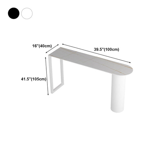 Stone Bar Dining Table Modern Bar Table with Double Pedestal Base for Dining Room Kitchen Clearhalo 'Bar Furniture' 'Bar Tables' 'bar_tables' 'furn' 'furn_bar_tables' 'Furniture' 'furniture_bar_tables' 'Kitchen & Dining Furniture' 4960910