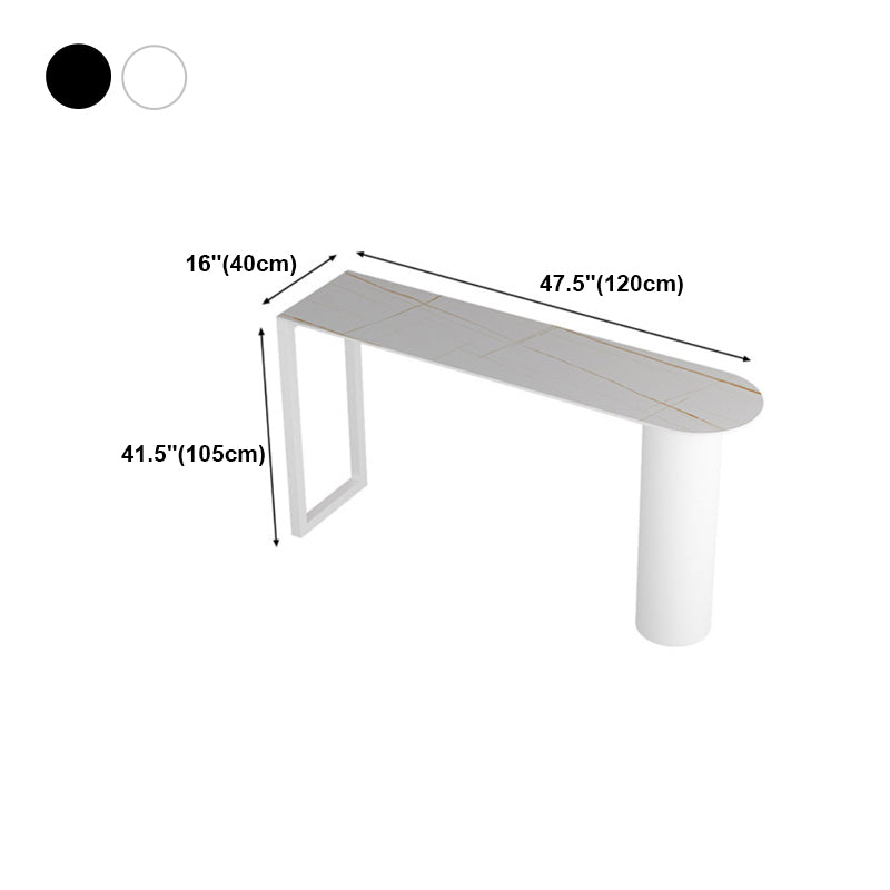 Stone Bar Dining Table Modern Bar Table with Double Pedestal Base for Dining Room Kitchen Clearhalo 'Bar Furniture' 'Bar Tables' 'bar_tables' 'furn' 'furn_bar_tables' 'Furniture' 'furniture_bar_tables' 'Kitchen & Dining Furniture' 4960911