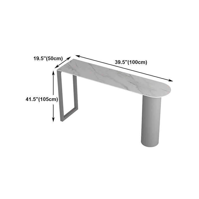 Stone Bar Dining Table Modern Bar Table with Double Pedestal for Kitchen Dining Room Clearhalo 'Bar Furniture' 'Bar Tables' 'bar_tables' 'furn' 'furn_bar_tables' 'Furniture' 'furniture_bar_tables' 'Kitchen & Dining Furniture' 4960921