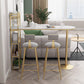 Modern Iron Bar Dining Table Faux Marble Top Indoor Bistro Table with Wine Rack Clearhalo 'Bar Furniture' 'Bar Tables' 'bar_tables' 'furn' 'furn_bar_tables' 'Furniture' 'furniture_bar_tables' 'Kitchen & Dining Furniture' 4960937