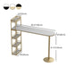 Modern Iron Bar Dining Table Faux Marble Top Indoor Bistro Table with Wine Rack Clearhalo 'Bar Furniture' 'Bar Tables' 'bar_tables' 'furn' 'furn_bar_tables' 'Furniture' 'furniture_bar_tables' 'Kitchen & Dining Furniture' 4960943