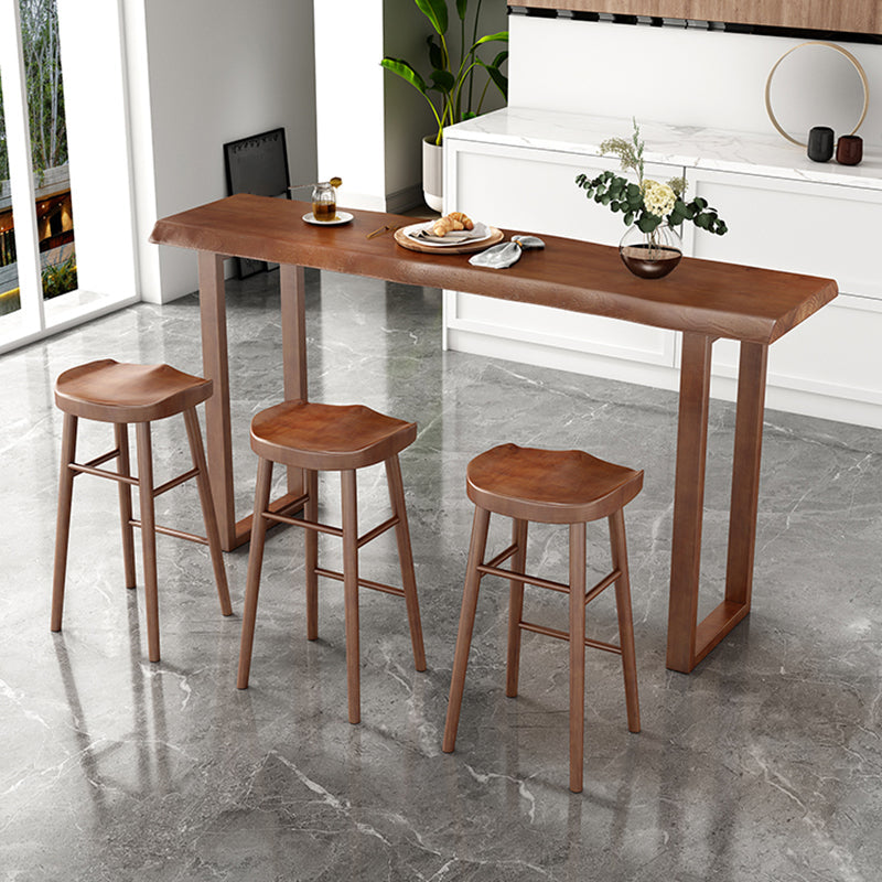 Wood Bar Dining Table Modern Bar Table with Sled Base for Milk Tea Shop 86.6"L x 15.7"W x 41.3"H Without Chairs Clearhalo 'Bar Furniture' 'Bar Tables' 'bar_tables' 'furn' 'furn_bar_tables' 'Furniture' 'furniture_bar_tables' 'Kitchen & Dining Furniture' 4960949