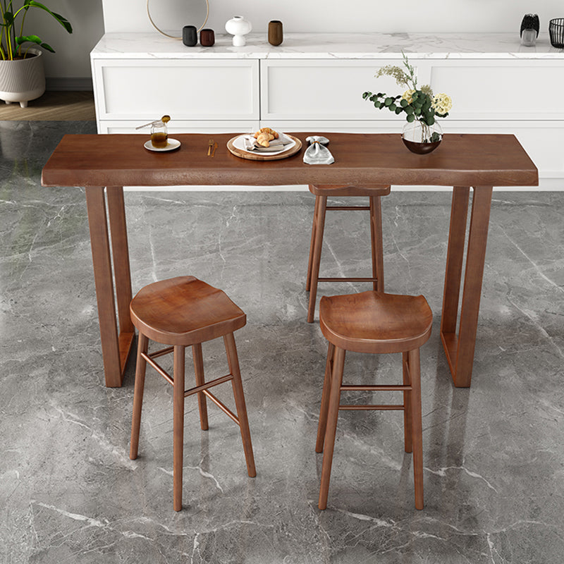 Wood Bar Dining Table Modern Bar Table with Sled Base for Milk Tea Shop 70.9"L x 15.7"W x 41.3"H Without Chairs Clearhalo 'Bar Furniture' 'Bar Tables' 'bar_tables' 'furn' 'furn_bar_tables' 'Furniture' 'furniture_bar_tables' 'Kitchen & Dining Furniture' 4960951