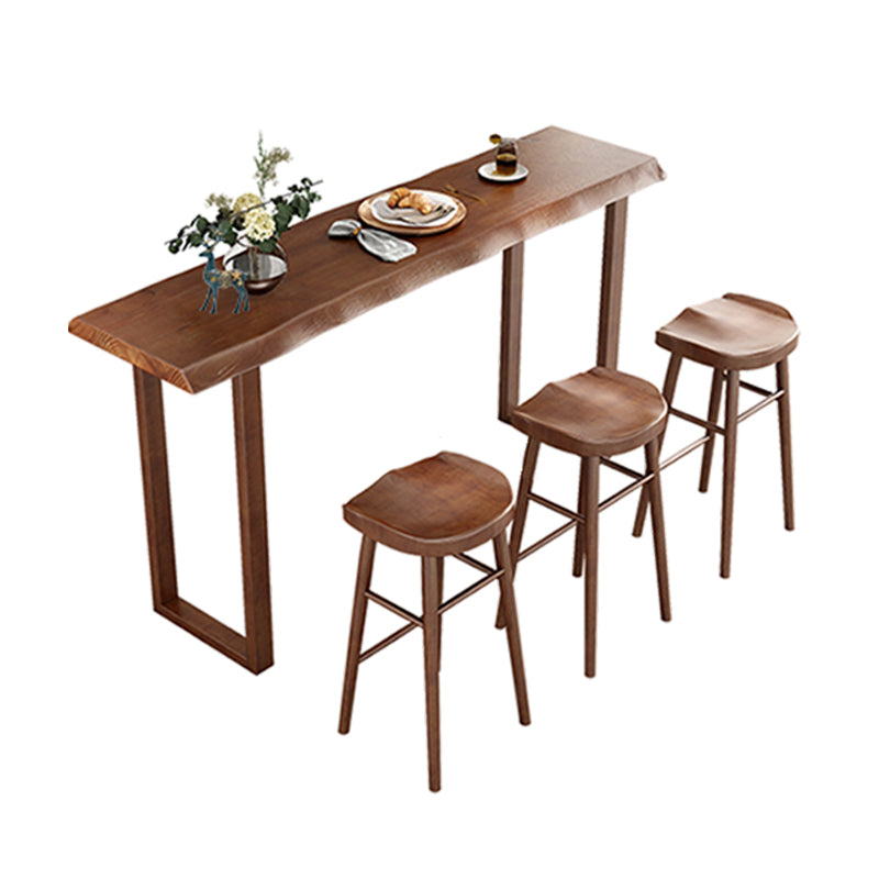 Wood Bar Dining Table Modern Bar Table with Sled Base for Milk Tea Shop Without Chairs Clearhalo 'Bar Furniture' 'Bar Tables' 'bar_tables' 'furn' 'furn_bar_tables' 'Furniture' 'furniture_bar_tables' 'Kitchen & Dining Furniture' 4960953