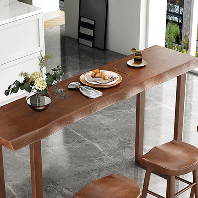 Wood Bar Dining Table Modern Bar Table with Sled Base for Milk Tea Shop Clearhalo 'Bar Furniture' 'Bar Tables' 'bar_tables' 'furn' 'furn_bar_tables' 'Furniture' 'furniture_bar_tables' 'Kitchen & Dining Furniture' 4960954