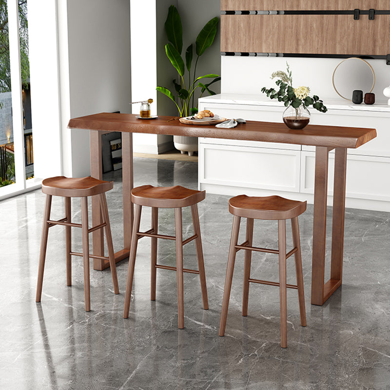 Wood Bar Dining Table Modern Bar Table with Sled Base for Milk Tea Shop Clearhalo 'Bar Furniture' 'Bar Tables' 'bar_tables' 'furn' 'furn_bar_tables' 'Furniture' 'furniture_bar_tables' 'Kitchen & Dining Furniture' 4960958