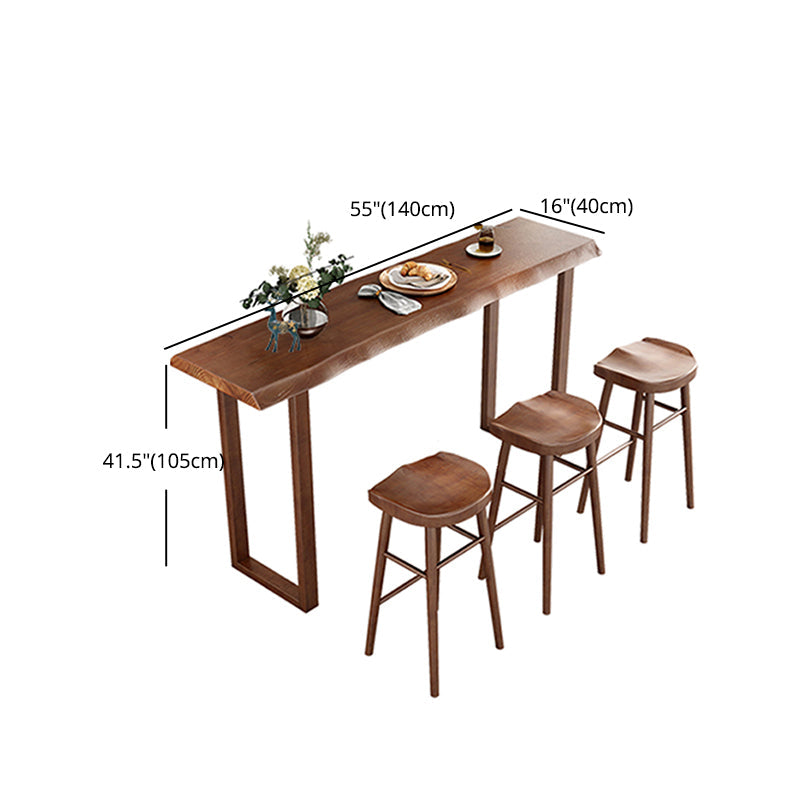 Wood Bar Dining Table Modern Bar Table with Sled Base for Milk Tea Shop Clearhalo 'Bar Furniture' 'Bar Tables' 'bar_tables' 'furn' 'furn_bar_tables' 'Furniture' 'furniture_bar_tables' 'Kitchen & Dining Furniture' 4960960
