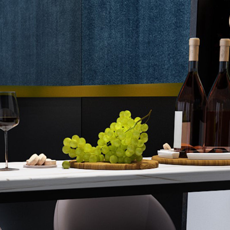 Modern Style Bar Table 42-inch Height Stone Top Bistro Table with Storage Shelf Clearhalo 'Bar Furniture' 'Bar Tables' 'bar_tables' 'furn' 'furn_bar_tables' 'Furniture' 'furniture_bar_tables' 'Kitchen & Dining Furniture' 4960974