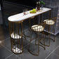 Modern Style Bar Table 42-inch Height Stone Top Bistro Table with Storage Shelf Clearhalo 'Bar Furniture' 'Bar Tables' 'bar_tables' 'furn' 'furn_bar_tables' 'Furniture' 'furniture_bar_tables' 'Kitchen & Dining Furniture' 4960981