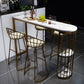 Modern Style Bar Table 42-inch Height Stone Top Bistro Table with Storage Shelf Clearhalo 'Bar Furniture' 'Bar Tables' 'bar_tables' 'furn' 'furn_bar_tables' 'Furniture' 'furniture_bar_tables' 'Kitchen & Dining Furniture' 4960982