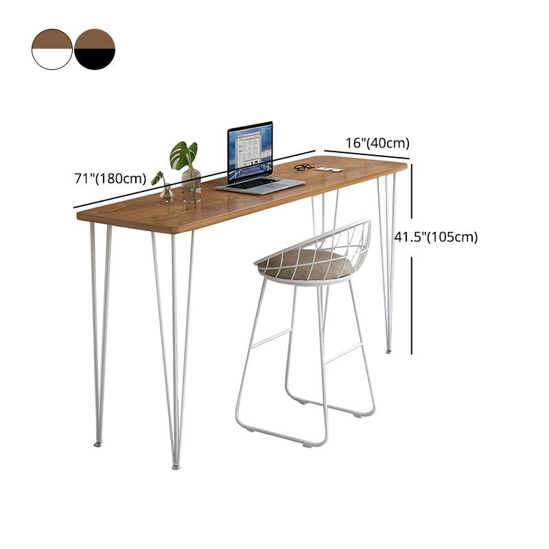 Wood Bar Dining Table Modern Rectangle Bar Table with 4 Legs Base for Dining Room Kitchen Clearhalo 'Bar Furniture' 'Bar Tables' 'bar_tables' 'furn' 'furn_bar_tables' 'Furniture' 'furniture_bar_tables' 'Kitchen & Dining Furniture' 4960999