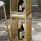 Modern Iron Bar Dining Table White Faux Marble Rectangle Indoor Bistro Table with Shelf Clearhalo 'Bar Furniture' 'Bar Tables' 'bar_tables' 'furn' 'furn_bar_tables' 'Furniture' 'furniture_bar_tables' 'Kitchen & Dining Furniture' 4961008