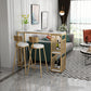Modern Iron Bar Dining Table White Faux Marble Rectangle Indoor Bistro Table with Shelf Clearhalo 'Bar Furniture' 'Bar Tables' 'bar_tables' 'furn' 'furn_bar_tables' 'Furniture' 'furniture_bar_tables' 'Kitchen & Dining Furniture' 4961011