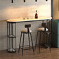 Glam Iron Bar Dining Table Stone Top Oval Indoor Bistro Table with 2-Shelf Black-White Without Chairs Clearhalo 'Bar Furniture' 'Bar Tables' 'bar_tables' 'furn' 'furn_bar_tables' 'Furniture' 'furniture_bar_tables' 'Kitchen & Dining Furniture' 4961054