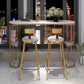 Glam Iron Bar Dining Table Stone Top Oval Indoor Bistro Table with 2-Shelf Clearhalo 'Bar Furniture' 'Bar Tables' 'bar_tables' 'furn' 'furn_bar_tables' 'Furniture' 'furniture_bar_tables' 'Kitchen & Dining Furniture' 4961055