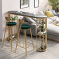 Glam Iron Bar Dining Table Stone Top Oval Indoor Bistro Table with 2-Shelf Clearhalo 'Bar Furniture' 'Bar Tables' 'bar_tables' 'furn' 'furn_bar_tables' 'Furniture' 'furniture_bar_tables' 'Kitchen & Dining Furniture' 4961056