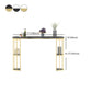 Glam Iron Bar Dining Table Stone Top Oval Indoor Bistro Table with 2-Shelf Clearhalo 'Bar Furniture' 'Bar Tables' 'bar_tables' 'furn' 'furn_bar_tables' 'Furniture' 'furniture_bar_tables' 'Kitchen & Dining Furniture' 4961062