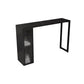 Industrial Style Bar Table Stone Top 42-inch Height Pub Table with Glass Door Black Without Chairs Clearhalo 'Bar Furniture' 'Bar Tables' 'bar_tables' 'furn' 'furn_bar_tables' 'Furniture' 'furniture_bar_tables' 'Kitchen & Dining Furniture' 4961064