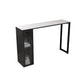 Industrial Style Bar Table Stone Top 42-inch Height Pub Table with Glass Door White Gold Without Chairs Clearhalo 'Bar Furniture' 'Bar Tables' 'bar_tables' 'furn' 'furn_bar_tables' 'Furniture' 'furniture_bar_tables' 'Kitchen & Dining Furniture' 4961065