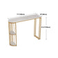 Glam Iron Bar Dining Table White Faux Marble Top Indoor Bistro Table with Shelf Clearhalo 'Bar Furniture' 'Bar Tables' 'bar_tables' 'furn' 'furn_bar_tables' 'Furniture' 'furniture_bar_tables' 'Kitchen & Dining Furniture' 4961095