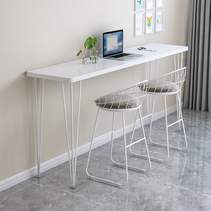 Wood Bar Dining Table Modern Rectangle Bar Table with 4 Legs Base for Dining Room White Without Chairs Clearhalo 'Bar Furniture' 'Bar Tables' 'bar_tables' 'furn' 'furn_bar_tables' 'Furniture' 'furniture_bar_tables' 'Kitchen & Dining Furniture' 4961097