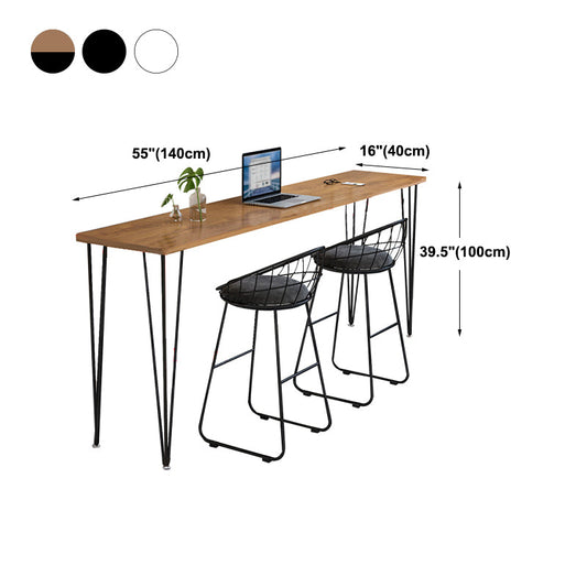 Wood Bar Dining Table Modern Rectangle Bar Table with 4 Legs Base for Dining Room Clearhalo 'Bar Furniture' 'Bar Tables' 'bar_tables' 'furn' 'furn_bar_tables' 'Furniture' 'furniture_bar_tables' 'Kitchen & Dining Furniture' 4961107