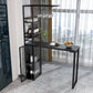 Modern Iron Bar Dining Table Stone Top Rectangle Indoor Bistro Table with Wine Rack Black Black Clearhalo 'Bar Furniture' 'Bar Tables' 'bar_tables' 'furn' 'furn_bar_tables' 'Furniture' 'furniture_bar_tables' 'Kitchen & Dining Furniture' 4961129