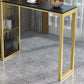 Modern Iron Bar Dining Table Stone Top Rectangle Indoor Bistro Table with Wine Rack Clearhalo 'Bar Furniture' 'Bar Tables' 'bar_tables' 'furn' 'furn_bar_tables' 'Furniture' 'furniture_bar_tables' 'Kitchen & Dining Furniture' 4961132