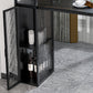 Modern Iron Bar Dining Table Stone Top Rectangle Indoor Bistro Table with Wine Rack Clearhalo 'Bar Furniture' 'Bar Tables' 'bar_tables' 'furn' 'furn_bar_tables' 'Furniture' 'furniture_bar_tables' 'Kitchen & Dining Furniture' 4961133